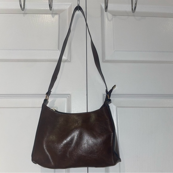 Brown Pleather Shoulder Bag - Picture 2 of 4